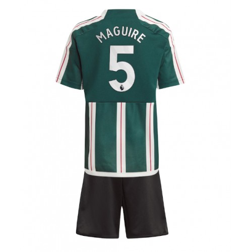 Fotbalové Dres Manchester United Harry Maguire #5 Dětské Venkovní 2023-24 Krátký Rukáv (+ trenýrky)